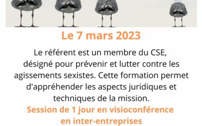 Formation Référent Harcèlement Moral, Sexuel et Agissements Sexistes